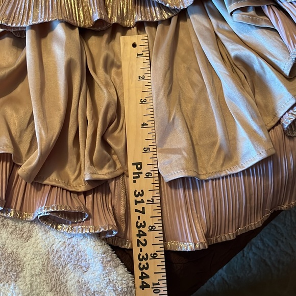 NWT Mac Duggal Metallic Ruched A-Line Gown Size 16 - Picture 15 of 16